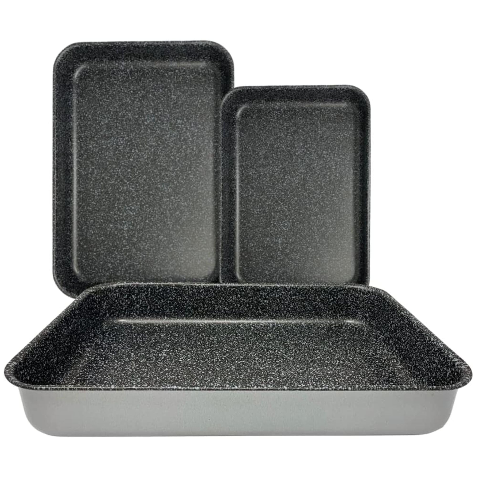 NAMAI - Set of 3 Baking Trays For Oven Non Stick, 35 CM/30 CM/25 CM, Dishwasher Safe, Aluminium, Non-Stick, Made In Italy (Set of 35,30,25)