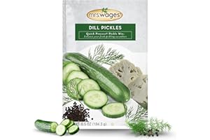 Mrs. Wages Quick Process Dill Pickle Mix, Quick and Easy, Simple-To-Use, Traditional Pickle Flavoring, Enhance Your Pickling Cucumbers, 6.5 oz Packet (Value Pack Of 6)