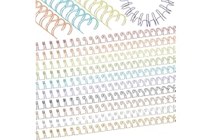 MorningRo 100 Pcs Metal Double Loop Binding Wires 5/8" Bulk Cinch Binding Wires Double Spiral Binding Ring Coil 10 Colors Twin Binding Spines Combs 21 Holes 2: 1 Pitch Cinch Binding Machine Wire