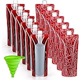 Foldable Wine Bag,Portable Wine Bottle Bag Flask, 12 Pack Collapsible Liquid Leak Proof Flask Holder,Reusable Wine pouch for 