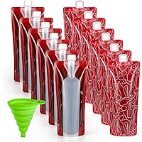 Foldable Wine Bag,Portable Wine Bottle Bag Flask, 12 Pack Collapsible Liquid Leak Proof Flask Holder,Reusable Wine pouch for 