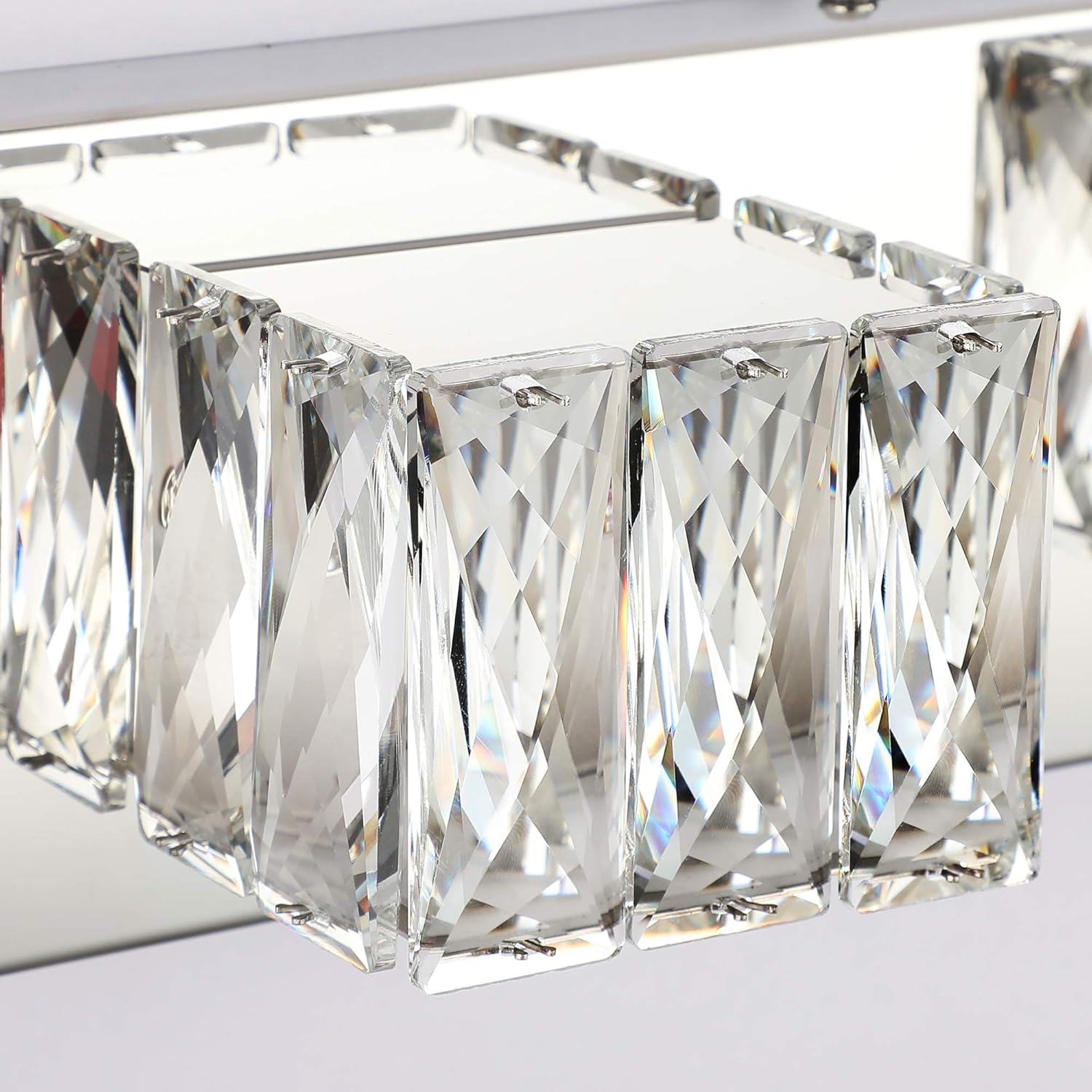 ZUZITO Bathroom Vanity Lighting Fixtures 7800 Modern Crystal Vanity Light Over Mirror White Light, 6000K(4 Lights) - - 
