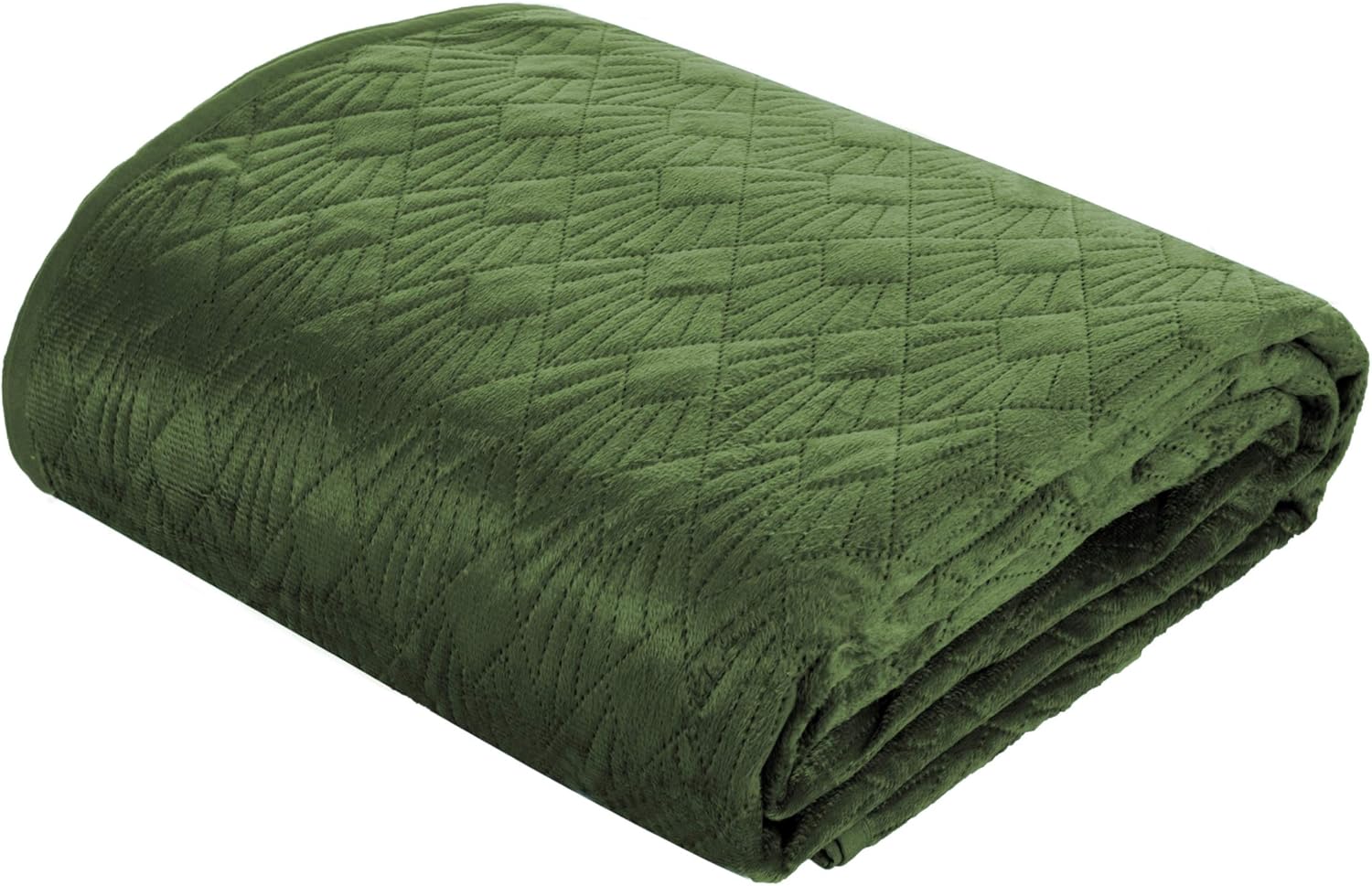 Eurofirany Bed Throw Velvet Velvet Olive Green Bedspread Quilted