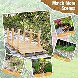 TANGZON 1.5M Wooden Garden Bridge with Safety Railings Natural view 8