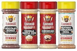 FLAVOR GOD Cold Stone Creamery Ice Cream Seasoning Toppers by FlavorGod (4-Pack) - Healthy Dessert Toppers - 0 Calories, 0 Sodium, Kosher - Try with Coffee, Yogurt, Ice Cream, & Fruit - Dessert Lover Combo