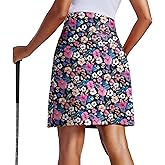 PINSPARK 20" Skorts for Woman Knee Length UPF 50+ Golf Skirts with 3 Pockets High Waisted Athletic Tennis Skort Casual Skirt