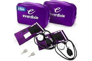 Deluxe Aneroid Sphygmomanometer Blood Pressure Monitor Set – 2-Pack – Adult Cuff, Carrying Case & Calibration Tool – High Con
