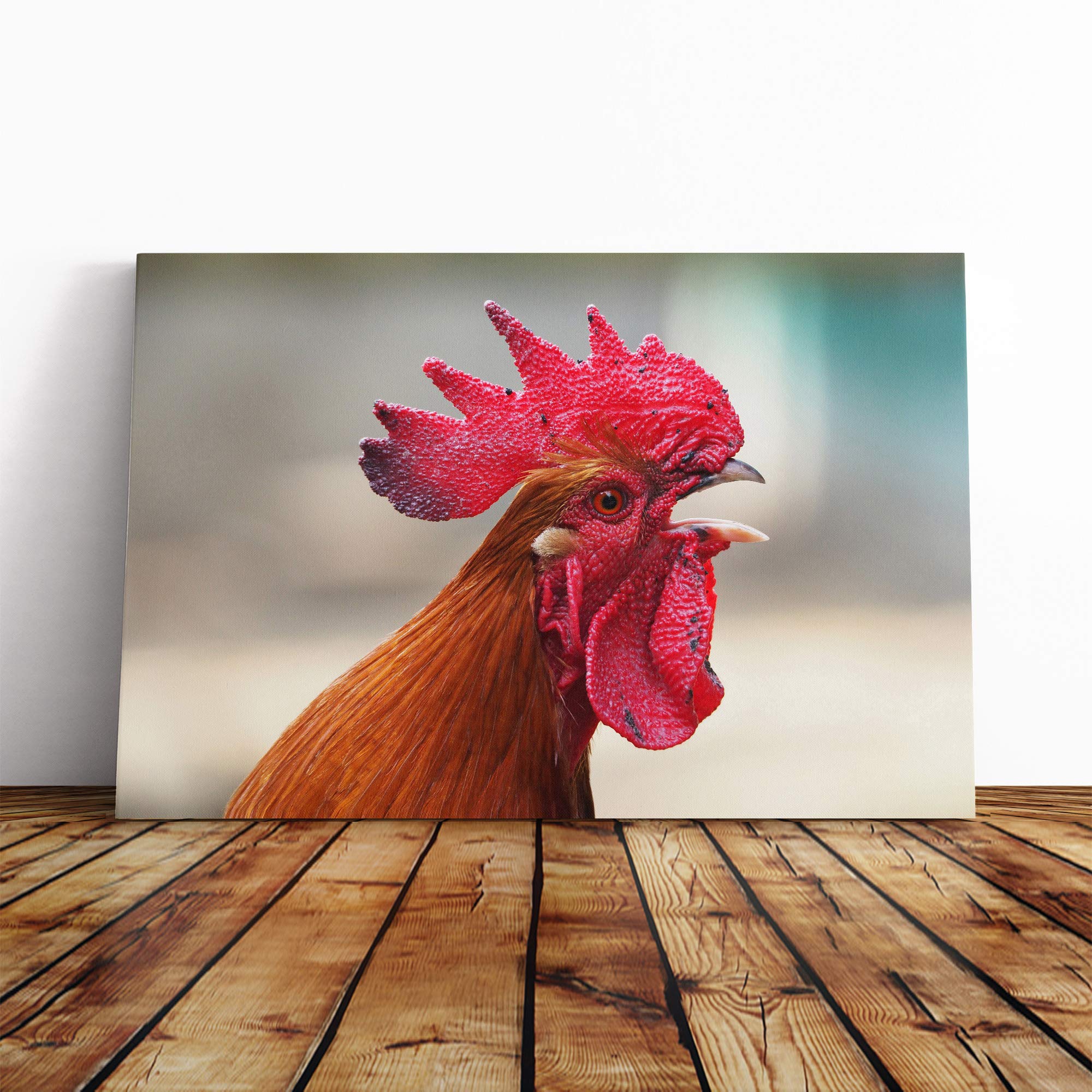 Hen Chicken (2) Canvas Print | Gallery Wrapped 30mm Frame Wall Art | 20x14 inches | Ready to Hang | Modern Picture | Living Room Bedroom Lounge Office