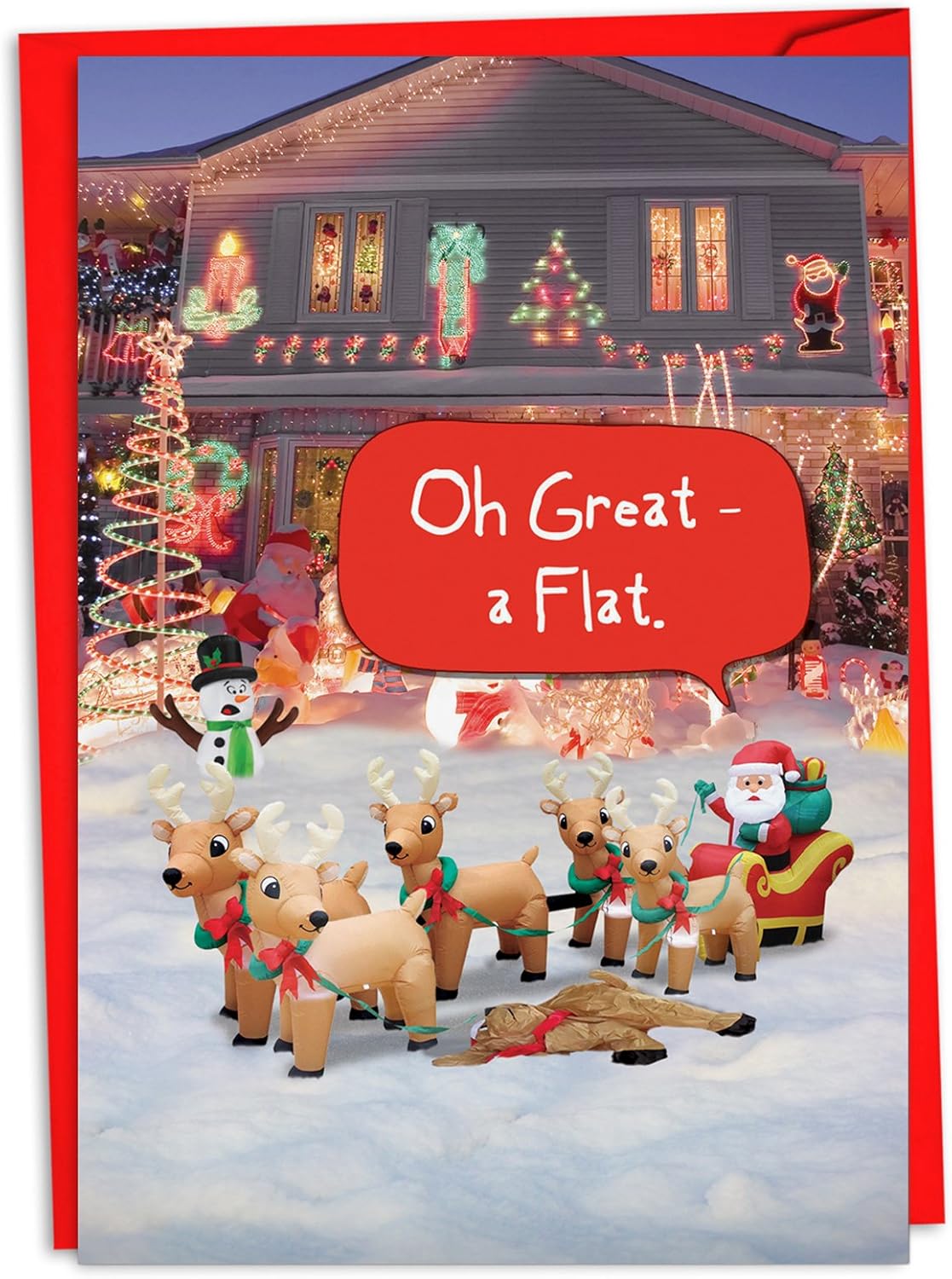 Amazon Com 12 Boxed Reindeer Flat Christmas Cards With