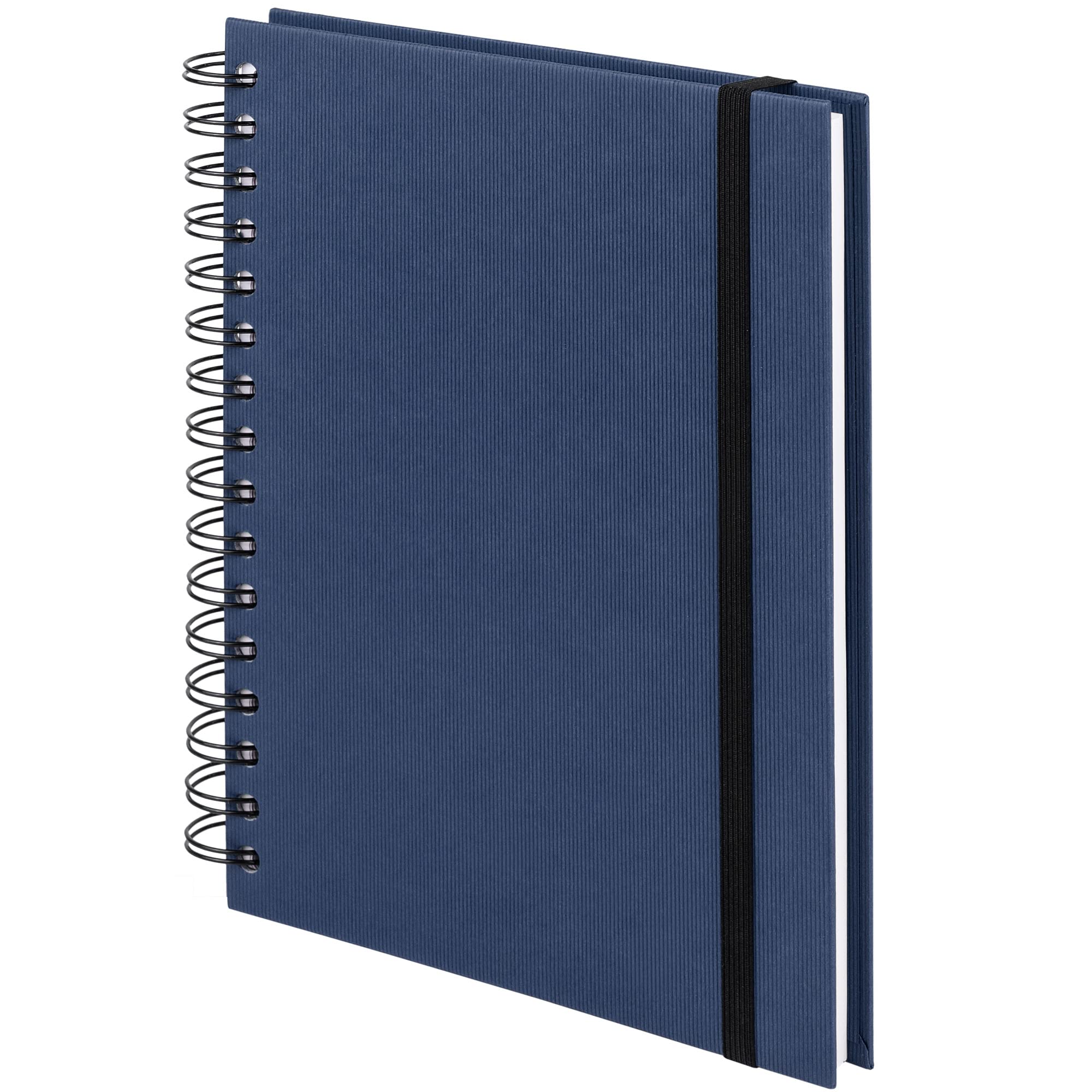 Rössler Papier 1875452901 - S.O.H.O. Wire-O notitieboek met elastische sluiting, DIN A5, 21,8 x 15,5 x 2 cm, 80 vel, Navy, 1 st.