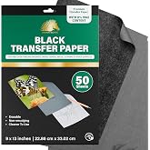 MyArtscape Graphite Transfer Paper 9" x 13" 50 Black Waxed Sheets | Waxed Carbon Paper Graphite Paper with 50 reusable sheets for tracing on canvas, wood, paper, metal and ceramic