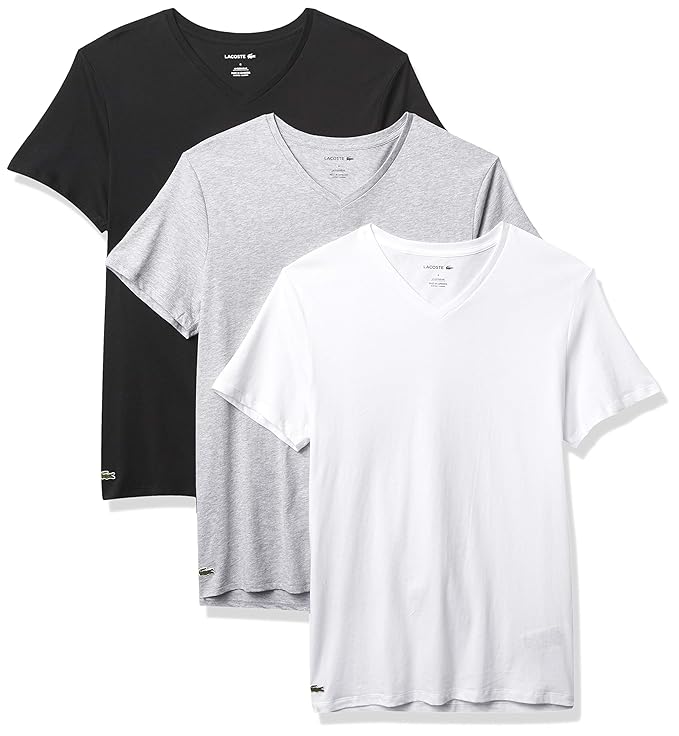 Buy Lacoste Men's Essentials 3 Pack 100% Cotton Slim Fit V-Neck T-Shirts at Amazon.in