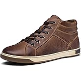 Jousen Men's High Top Sneakers Leather Casual Boots for Men
