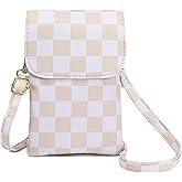 Small Crossbody Bag for Women Nylon Cell Phone Purse with Adjustable Strap Checkered Cross body Purses