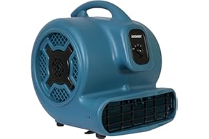 XPOWER X-830 Pro 1 HP 3600 CFM Centrifugal Air Mover, Carpet Dryer, Floor Fan, Blower, for Water Damage Restoration, Janitorial, Plumbing, Home Use Blue