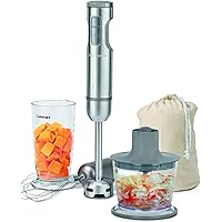 Cuisinart Smart Stick Hand Blender, Variable Speed, includes Chopper, Measuring Beaker and Whisk, 300W (CSB-87C)