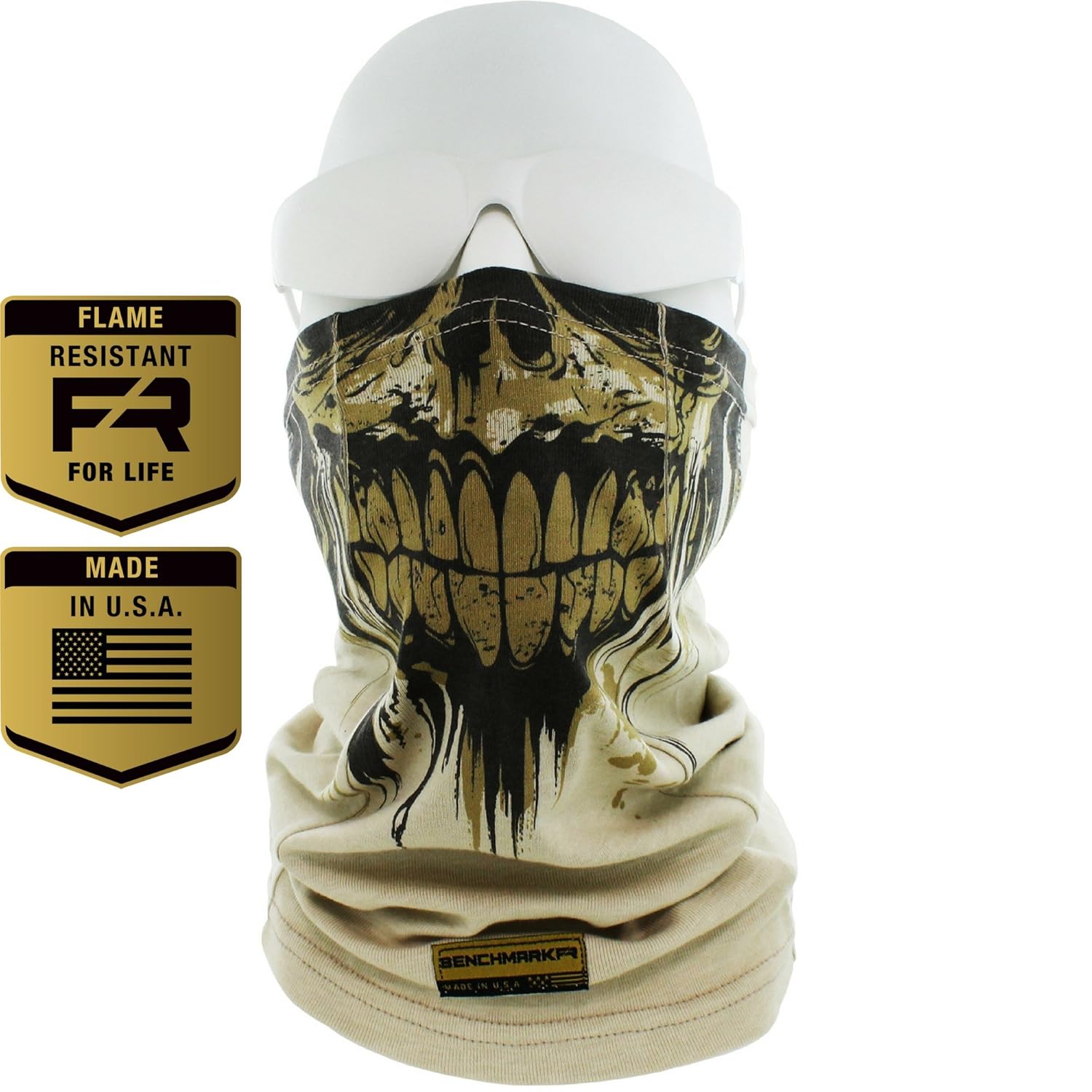 Flame Resistant Face Mask Neck Gaiter, USA Made, 6.4 Cal, Lightweight