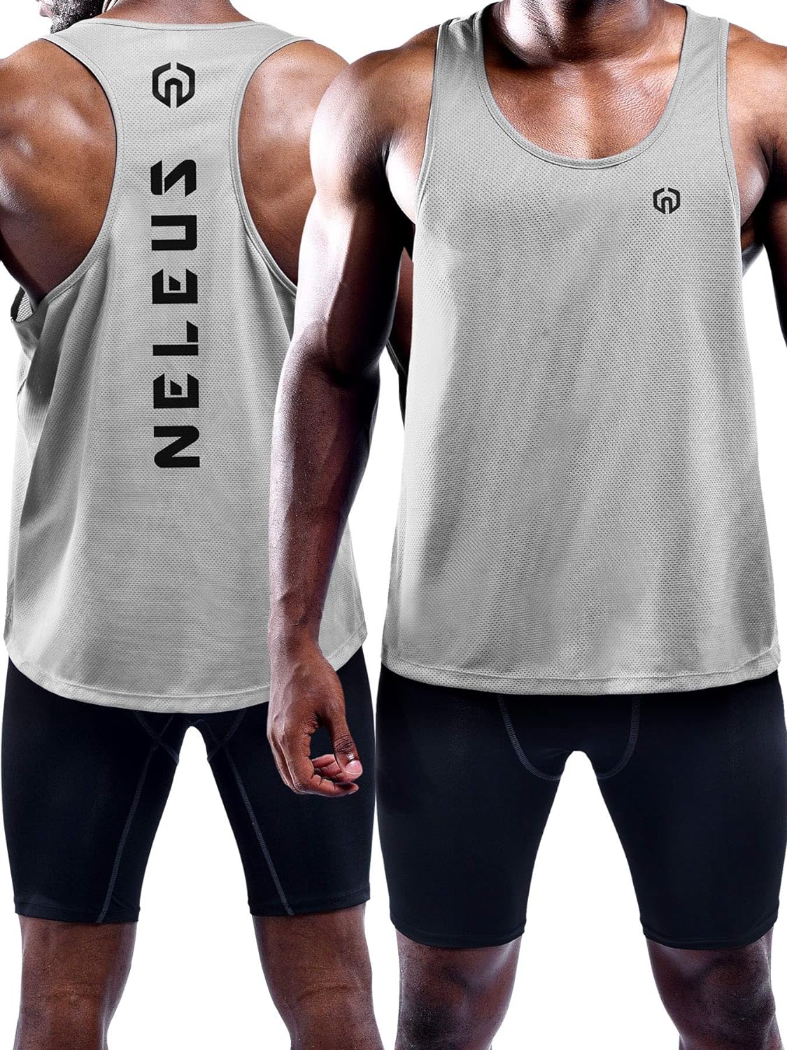 Neleus Men's 3 Pack Dry Fit Y-Back Muscle Tank Top: Clothing