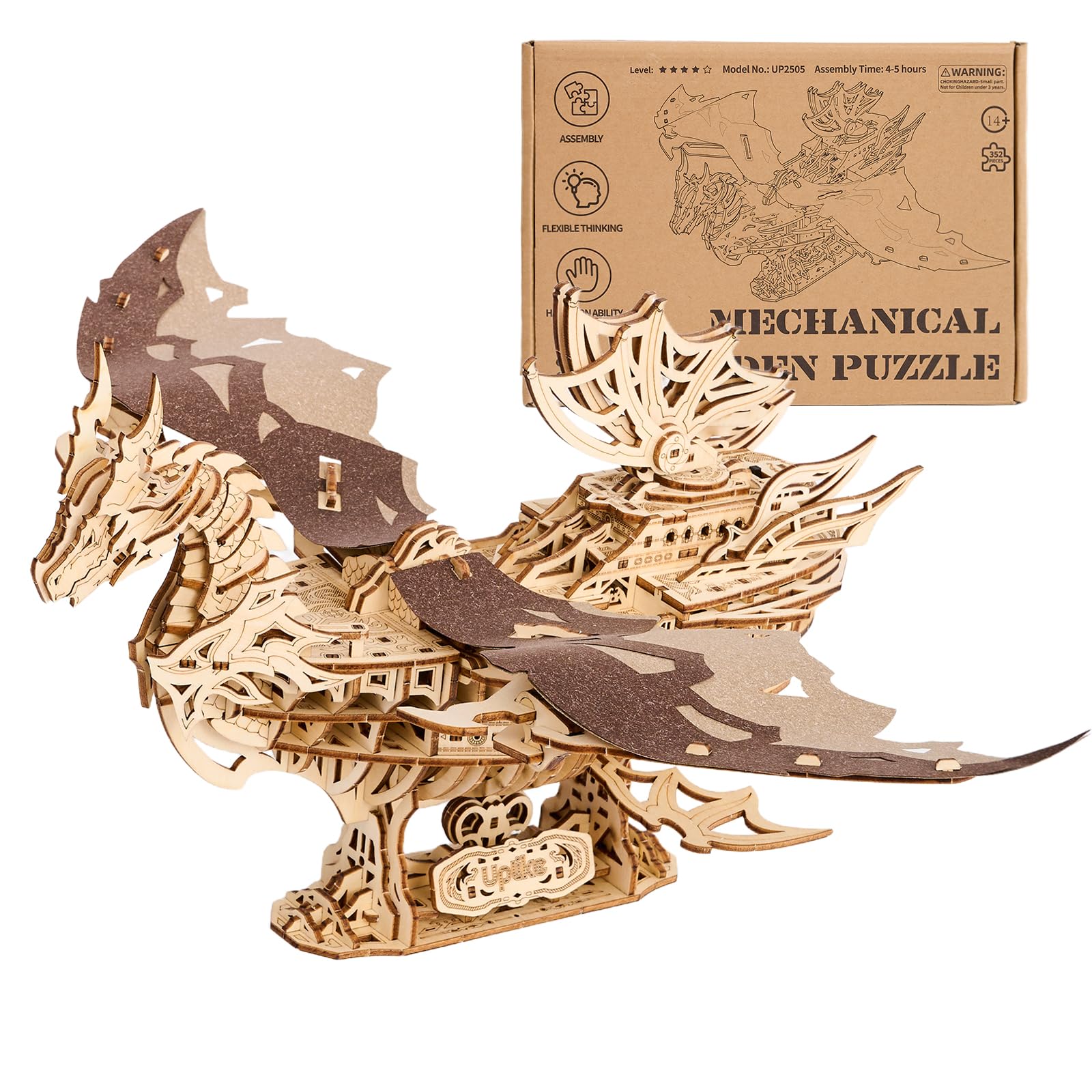 Photo 1 of UPLIKE 3D Wooden Puzzles for Adults: 352pcs Dragon Ship Model Kits for Men - Brain Teaser Wooden Hobby Puzzle Toys - Creative Wooden Model Building Kits for Christmas Birthday Gifts Home Decor