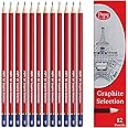 Pepy Graphite Professional Drawing Pencils - Set of 12 6H Pre-Sharpened Black Lead Pencils; Perfect for Drawing, Sketching and Shading, Graphic and Fine Art