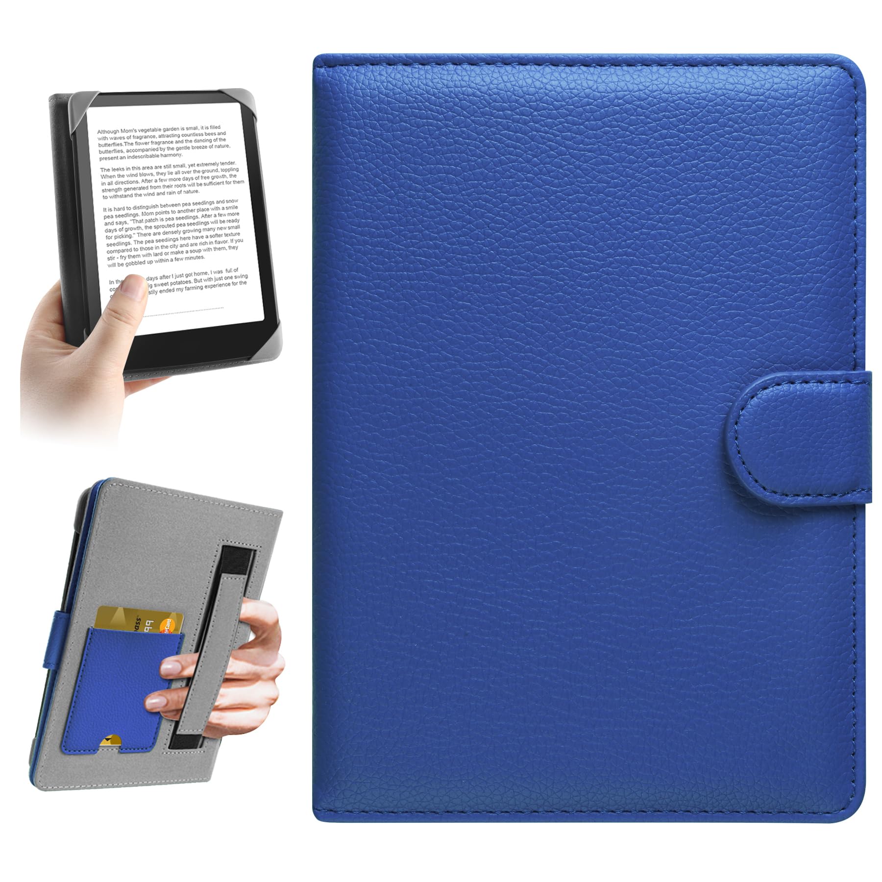 Photo 1 of HoYiXi Universal Case for 7 inch Kindle eReader Compatible with 6.8" Paperwhite/Pocketbook and Tolino/Kobo Clara 2E/Kobo Clara HD,6",6.8" eReader Protective Cover Built-in Pocket,Blue