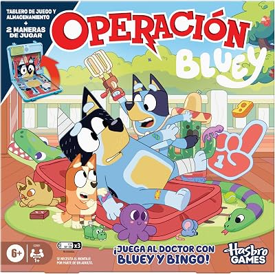 Edição Operation Bluey, Jogo de Tabuleiro para Crianças – Jogo Eletrónico que Fala e Vem em Caixa Tudo-Em-Um – 2 Formas de Jogar – 1 ou Mais Jogadores – 10 Minutos – Idade: 6+