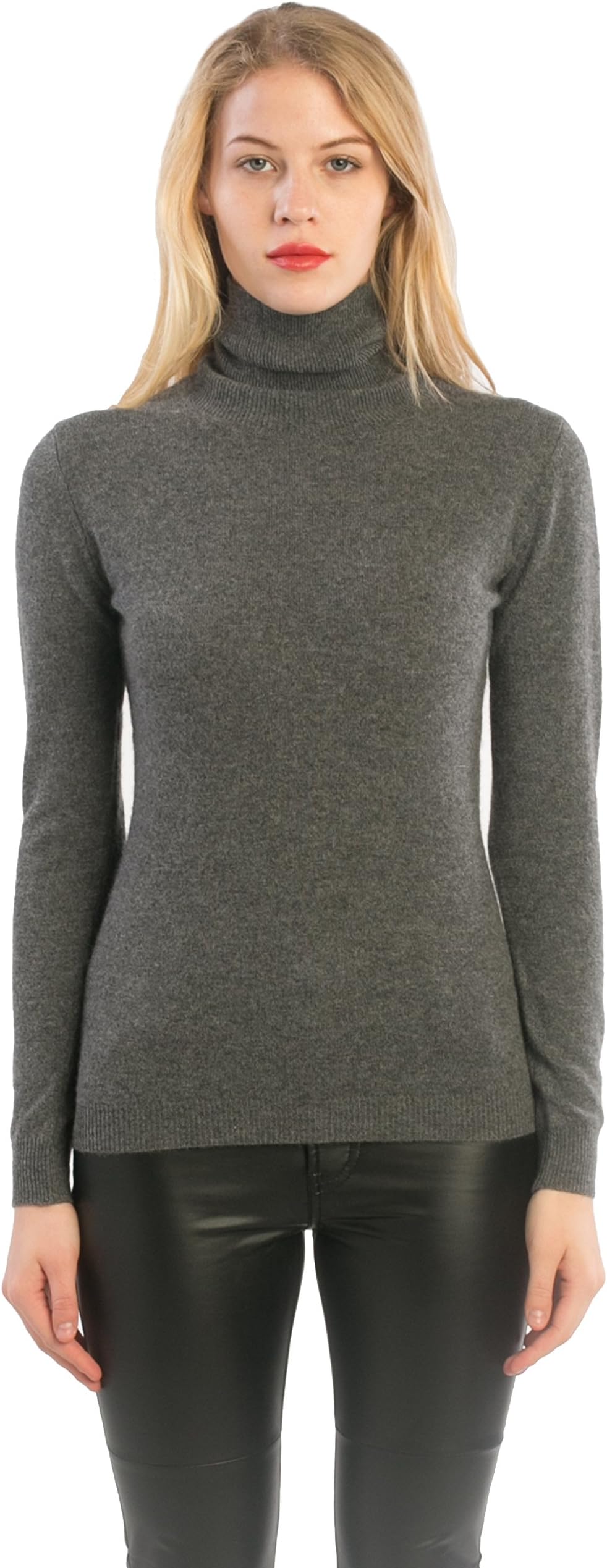 cashmere 4 U 100% Cashmere Turtleneck Sweater Pullover for Women