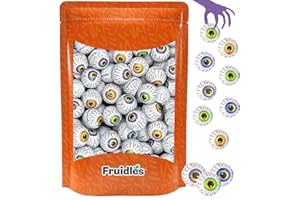 FRUIDLES Halloween Peanut Butter Spooky Eye Balls, Trick-Or-Treat Party Bag Fillers, Individually Wrapped in Multi-color Eye Design Foils, Kosher Certified (Half-Pound)