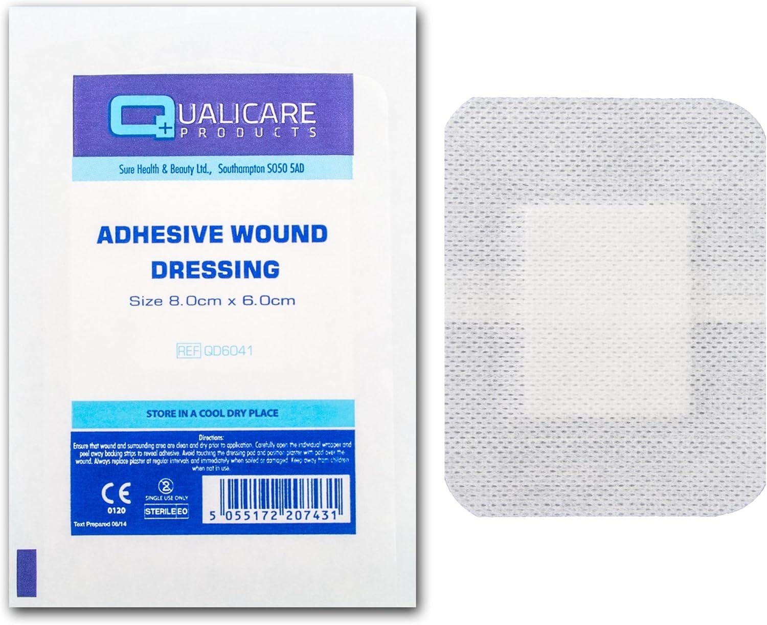 25x Adhesive Wound Dressing (8cm x 6cm) Fabric Plaster Sterile First