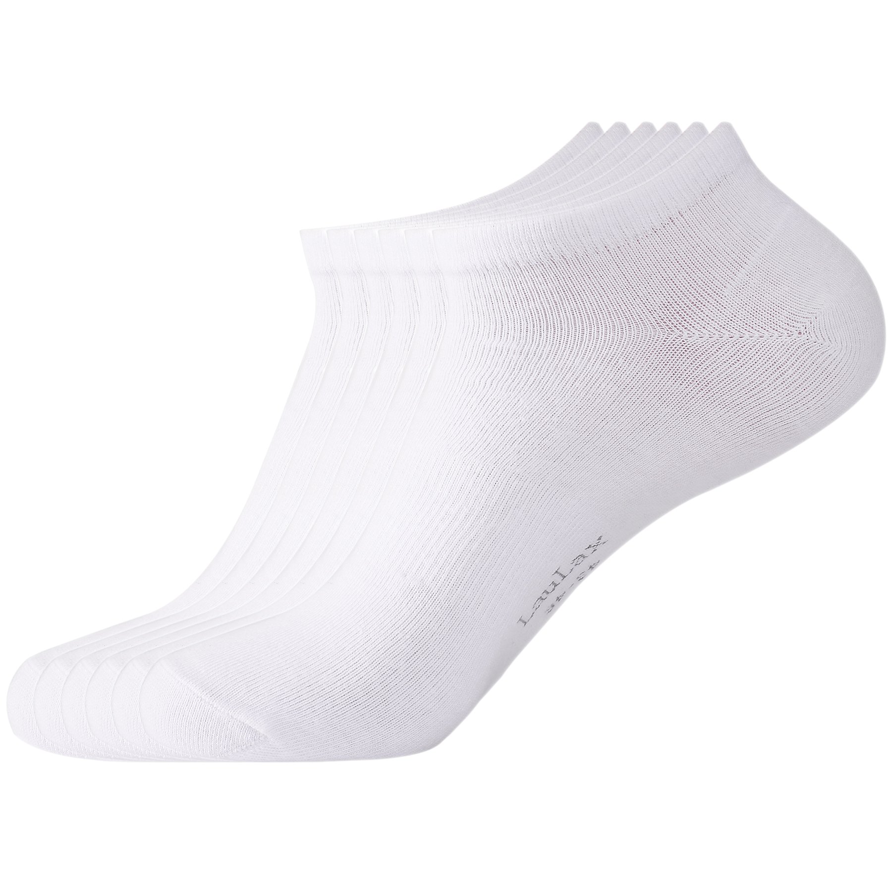 Laulax 6 Pairs Finest Combed Cotton Arch Support Trainer Socks, White, Size UK 9-11 / Europe 43-46, Gift set