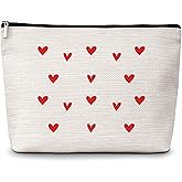 GREOXG Heart Makeup Bag, Small Travel Cosmetic Bag with Zipper, Cute Makeup Pouch Gift Ideas for Women Teen Girls Friends Mom Sisters Teacher Birthday Christmas Wedding Graduation-E36
