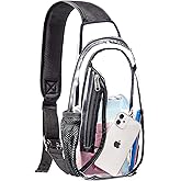 gdbis Clear Sling Bag, Stadium Approved PVC Crossbody Backpack, Clear Casual Chest Daypack for Hiking, Stadium or Concerts