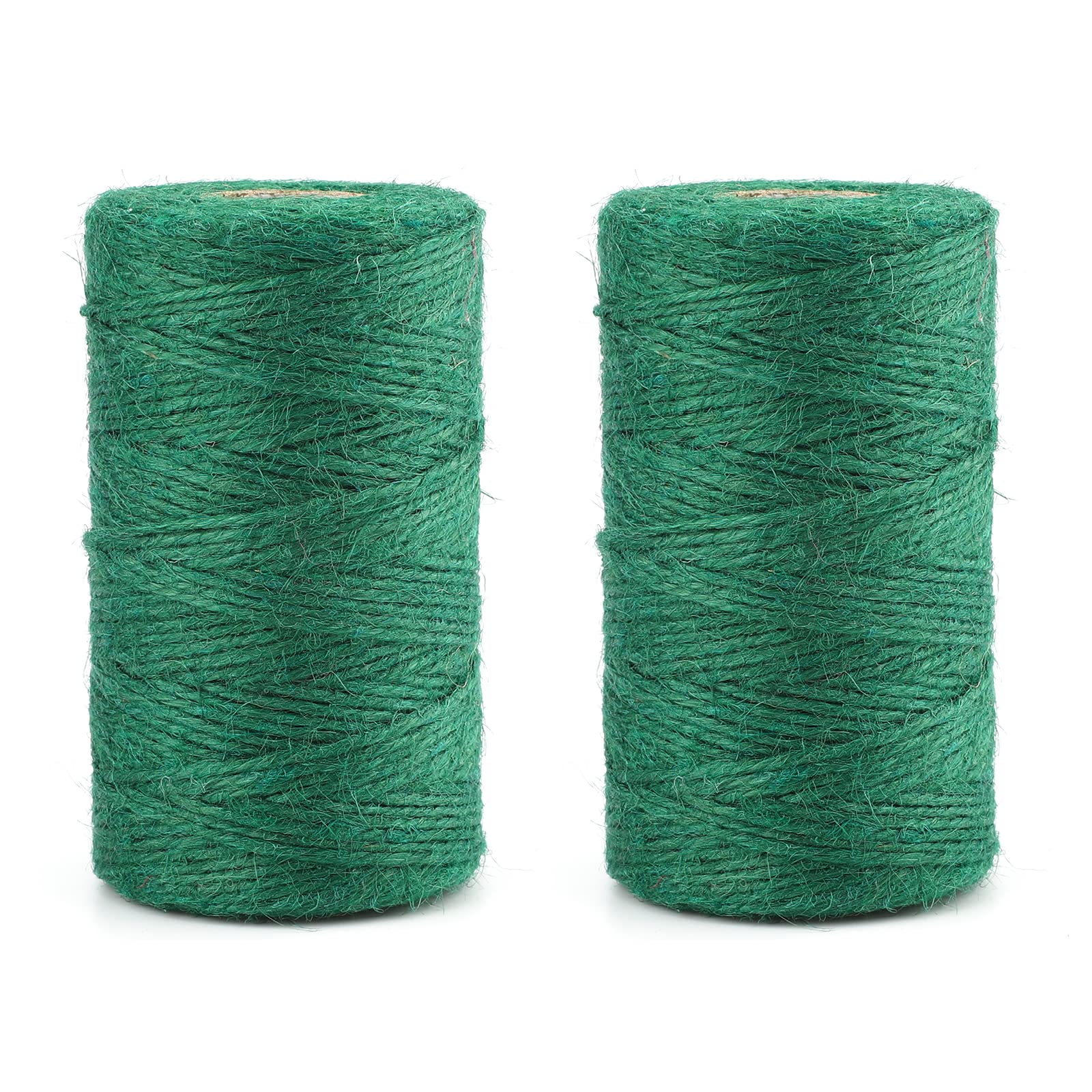 KINGLAKE Garden Twine String - 200m Green, 2mm Natural Jute String for Crafts, Gift Wrapping, Gardening, Packing, Christmas Decoration