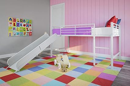 Amazon Com Dhp Junior Twin Metal Loft Bed With Slide