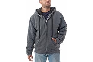 Jvini Men's Ultra Soft Sherpa Lined Hoodie - Full Zip Fleece Lining Winter Sweatshirts