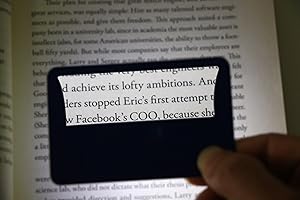 OMEET Portable Card Sized Magnifiers Built-in LED Can Stick on Smart Phone Father's Mother's Gifts - 2 Packs