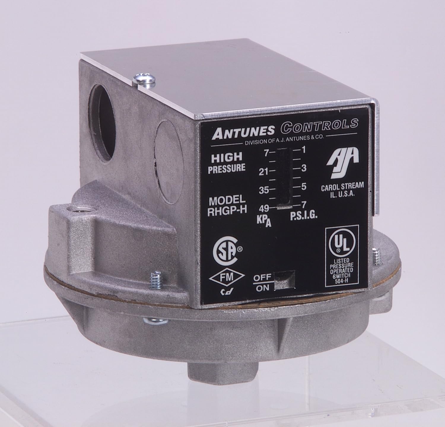 Antunes Controls 803113401 Models RHGP-H and RLGP-H Single Gas Switches ...