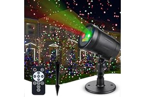 YINUO LIGHT Christmas Laser Projector Lights Outdoor Indoor, 2 Colors with Red and Green Star Show, Christmas Laser Projector Lights Waterproof with Remote Decor for Christmas Holiday Party Yard Patio