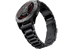 Baihui Band Compatible with Fenix 8 51mm/ Fenix 7X/ Fenix 6X Band, 26mm Titanium Metal Band Quick Fit Replacement Strap for Garmin Fenix 7X/ 6X Pro/ 5X/ 5X Plus/Enduro 3/tactix 7 Bands, Black
