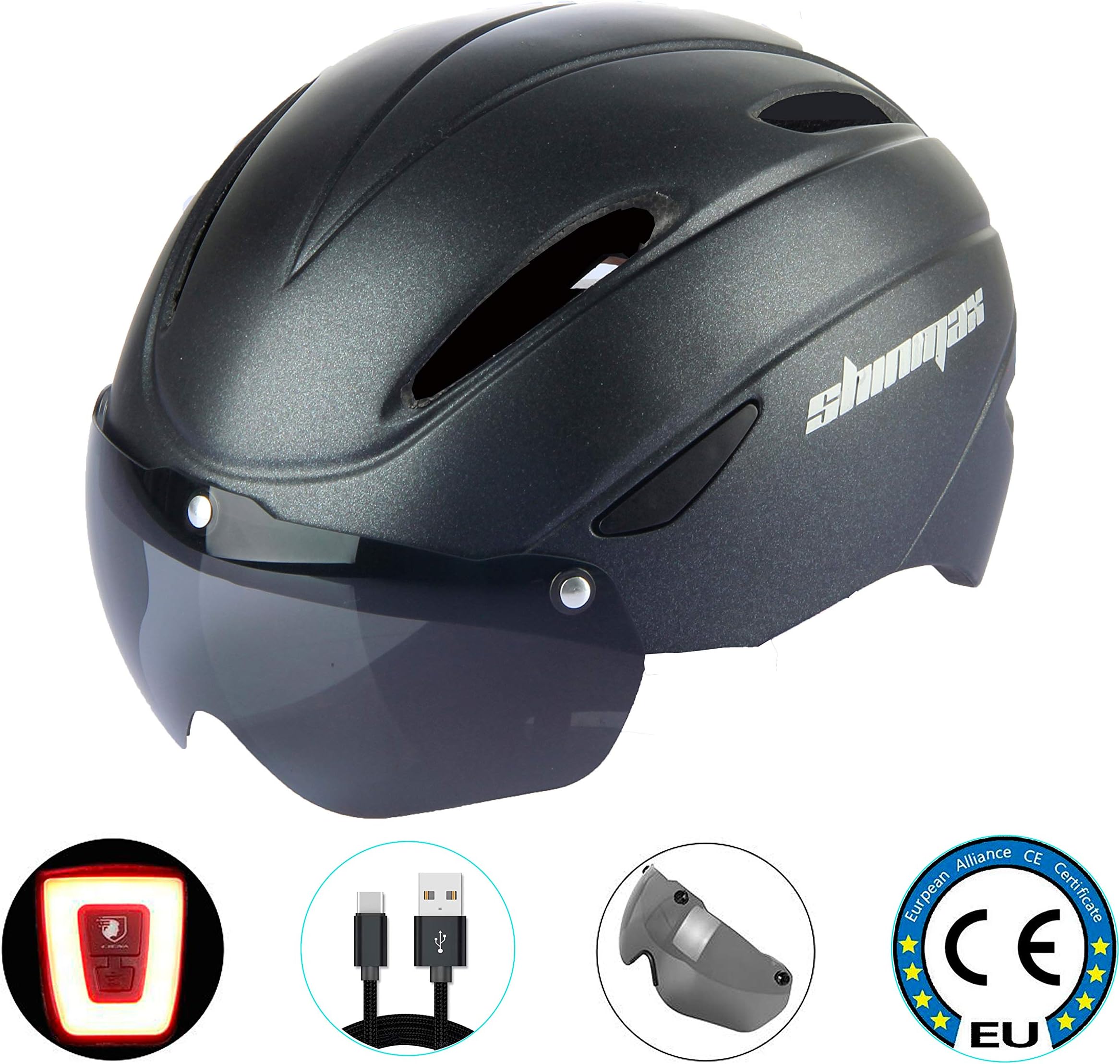 Cycle Helmet/Bike helmet,CE Certified,Bike Helmet with Detachable Magnetic Goggles Visor Shield for Men Women Mountain & Road Bicycle Helmet Adjustable Adult Safety Protection Ski & Snowboard