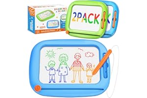 OFFICYGNET 2 Pack Magnetic Drawing Board, Toddlers Toys Ages 1-2 & 2-3, Learning and Educational Writing Painting Doodle Pad for Toddlers for 1 2 3 Year Old, Ideal Christmas Birthday Gifts for Kids Boys Girls