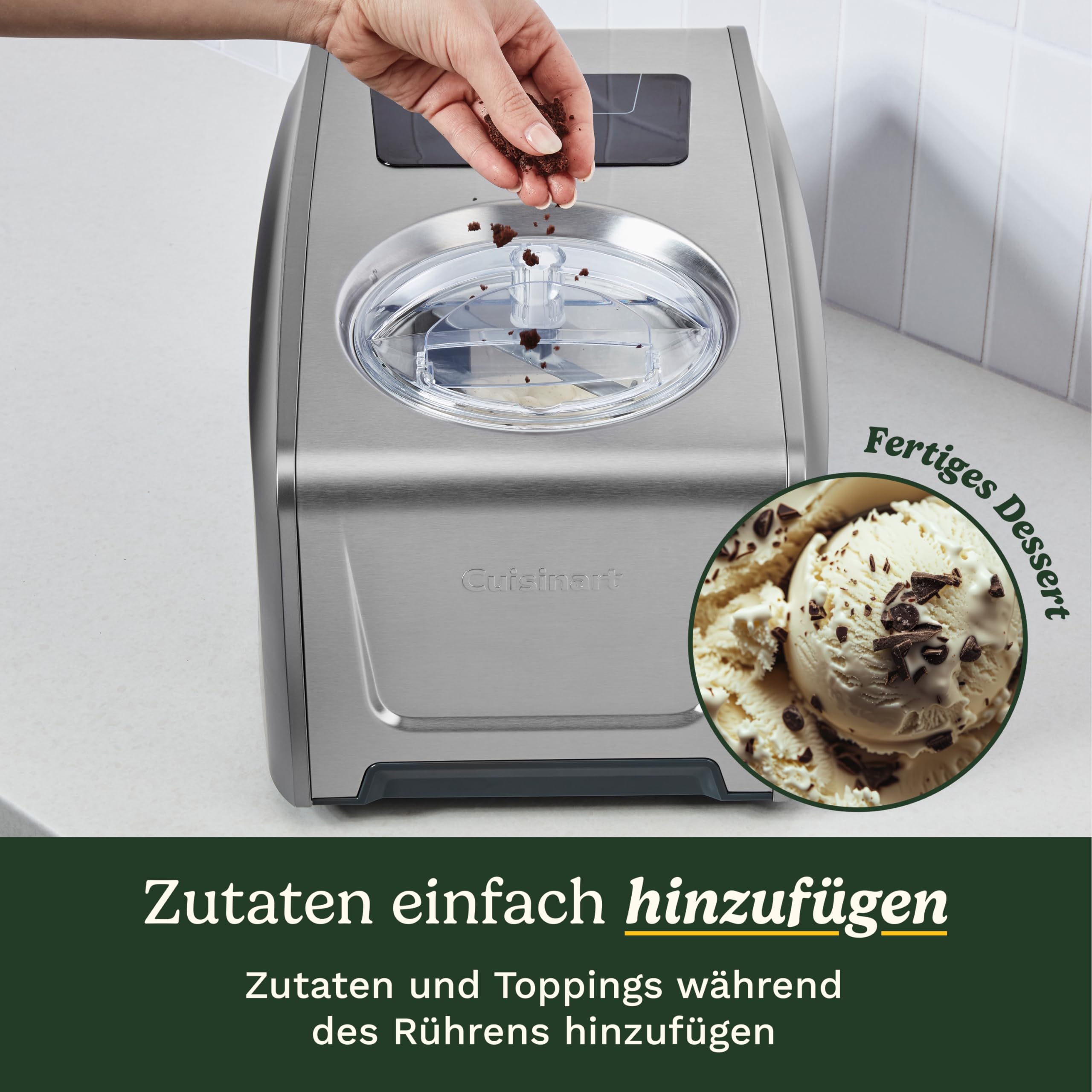 Cuisinart FreezeEase Pro – Selbstkühlende Eismaschine 4 Voreinstellungen | 14 Funktionen | Eiscreme, Sorbet, Frozen Yoghurt, Gelato Kein Vorkühlen nötig | Fertig in 40 Minuten | 90 Min Kühlhaltefunkt 7
