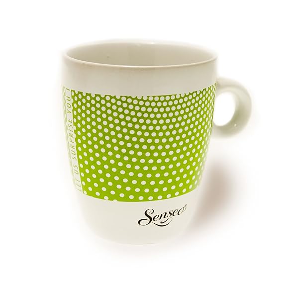 Senseo Limited Edition Tasse, Let us surprise you, Steingut, Becher, Kaffeetasse, Creme Grün 180 ml