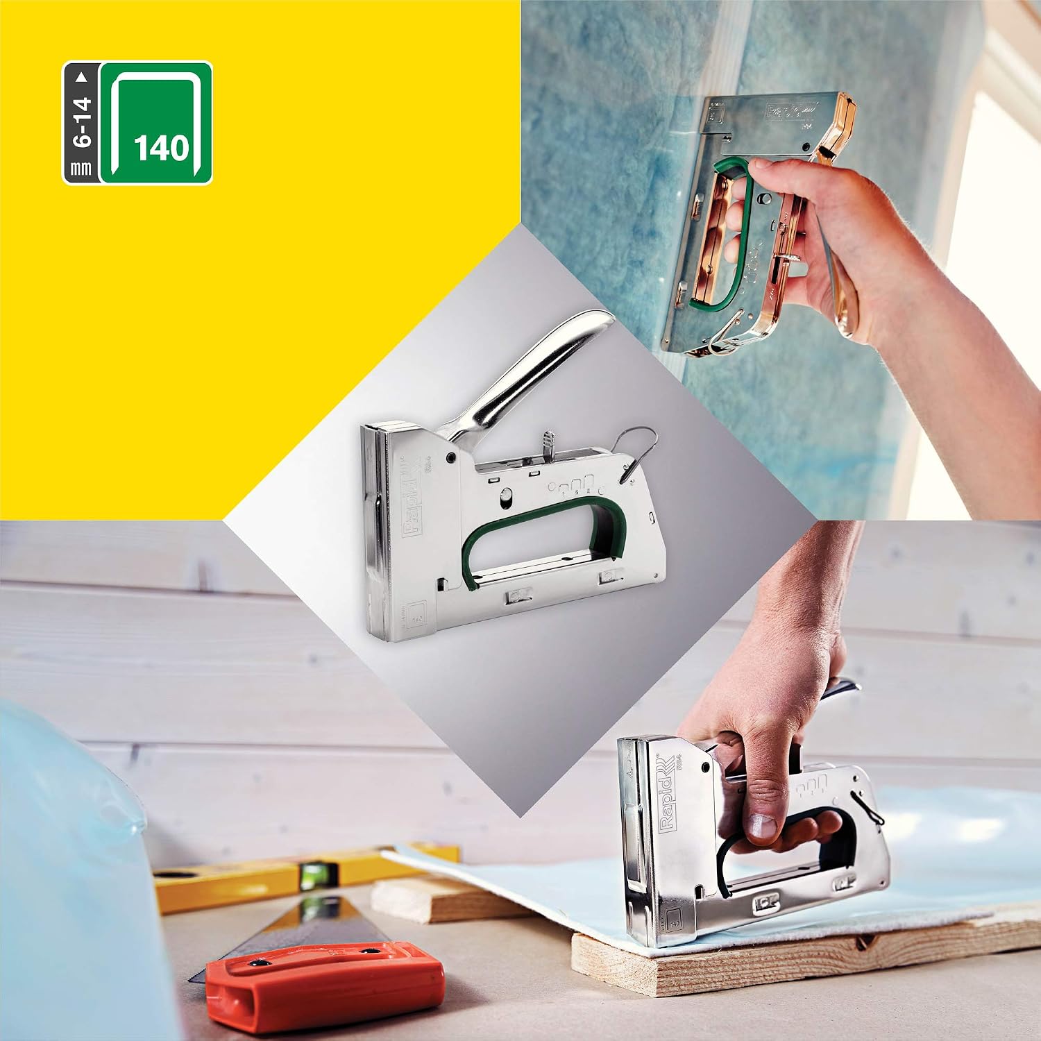 Rapid Heavy Duty Manual Staple Gun PRO R34 for No. 140 Staples, DIY Staple Gun with 3-Step Force Adjuster - Image 4