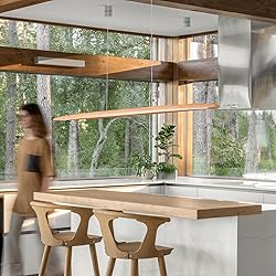 YISDESIGN 51" 36W Wood LED Linear Pendant Light