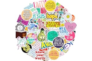 220Pcs Inspirational Christian Bible Verse Jesus Stickers, Christian Gifts | Vinly Waterproof Religious Faith Decals for Water Bottle Laptop Scrapbook Journaling Adults Teens Kids, Bible Study Supplies