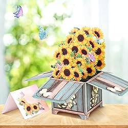 Giiffu 3D Sunflower Pop-Up Greeting Card with