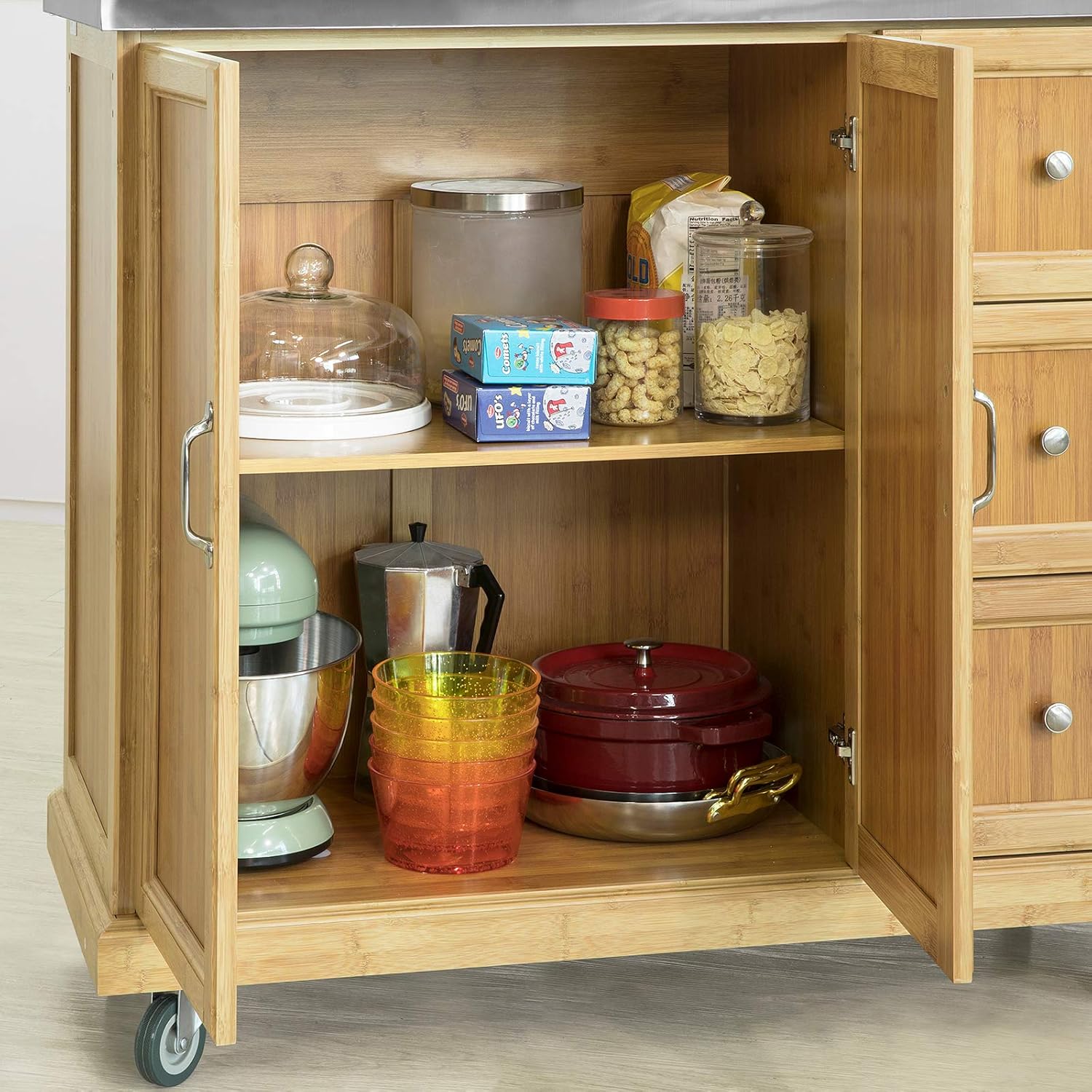 SoBuy FKW81-N Kücheninsel Küchenschrank mit 2 Türen und 3 Schubladen