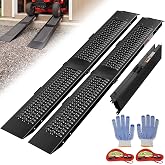 VNN 74.8" Foldable Truck Ramp, 2PCS Motorcycle Ramps for Pickup, Black | Heavy Duty &amp; Lightweight Shed Ramp with 2 Safety Straps and Gloves, Loading Ramps for ATV, UTV, Steel Alloy, 900LBS Capacity