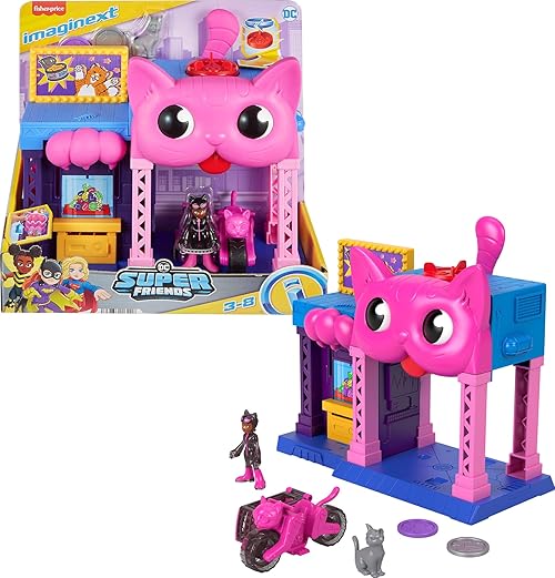Fisher-Price Imaginext DC Super Friends Toy Catwoman Playhouse Playset with Figure & Accessories for Pretend Play Kids Ages 3+ Years